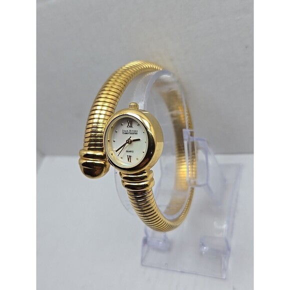 Joan Rivers Classics Gold Tubogas Wrap Bracelet Quartz Womens Watch New Battery main image 6